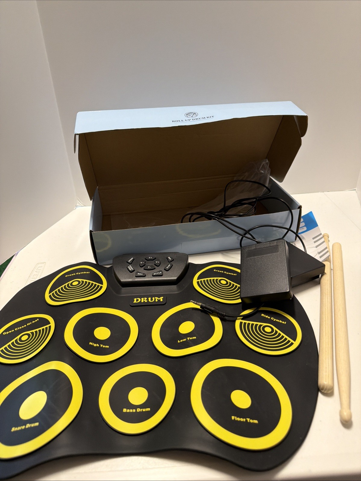 NEW Portable Electronic Roll Up Drum Set Kit 9 Silicon Pad Professional Drum