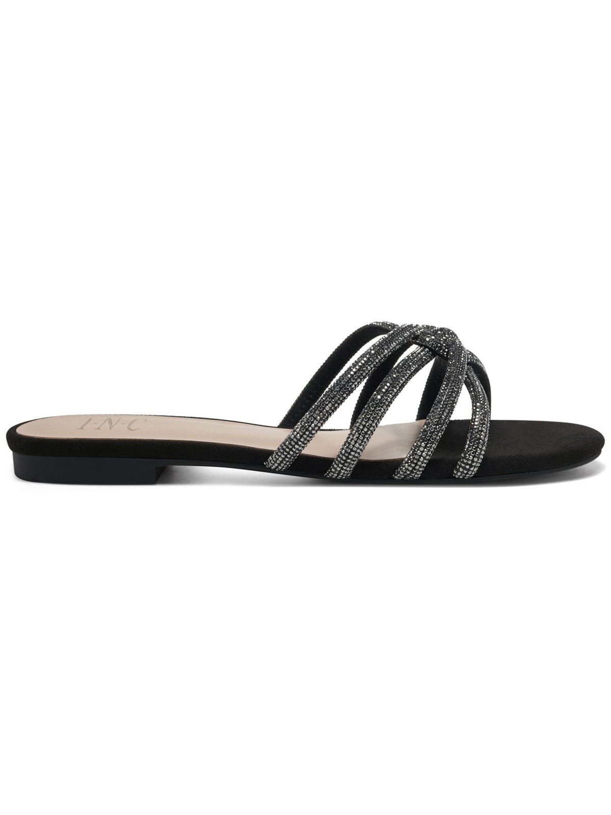 INC Womens Black Sandals Center Twist Detail Ariahf Round Toe Slip On Flats 5 M