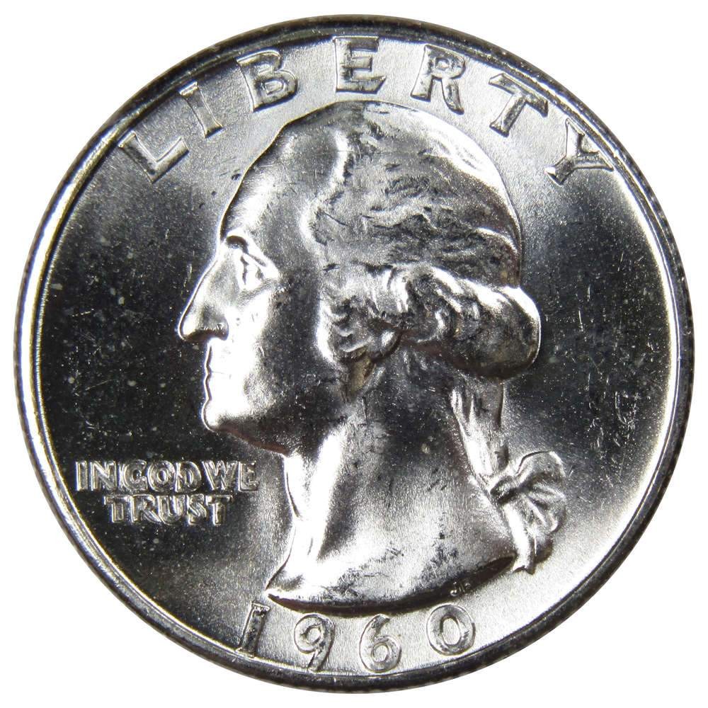 1960 Washington Silver Quarter Uncirculated Mint State 25c Coin