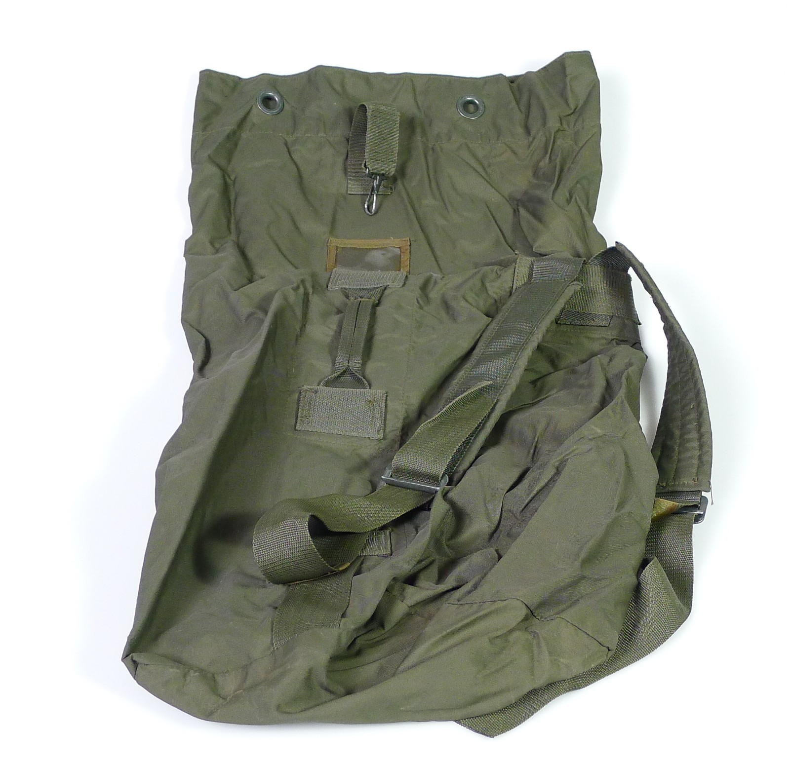 Vintage US Army Military Duffle Bag OD Green Nylon Sea Bag Carry Straps Backpack