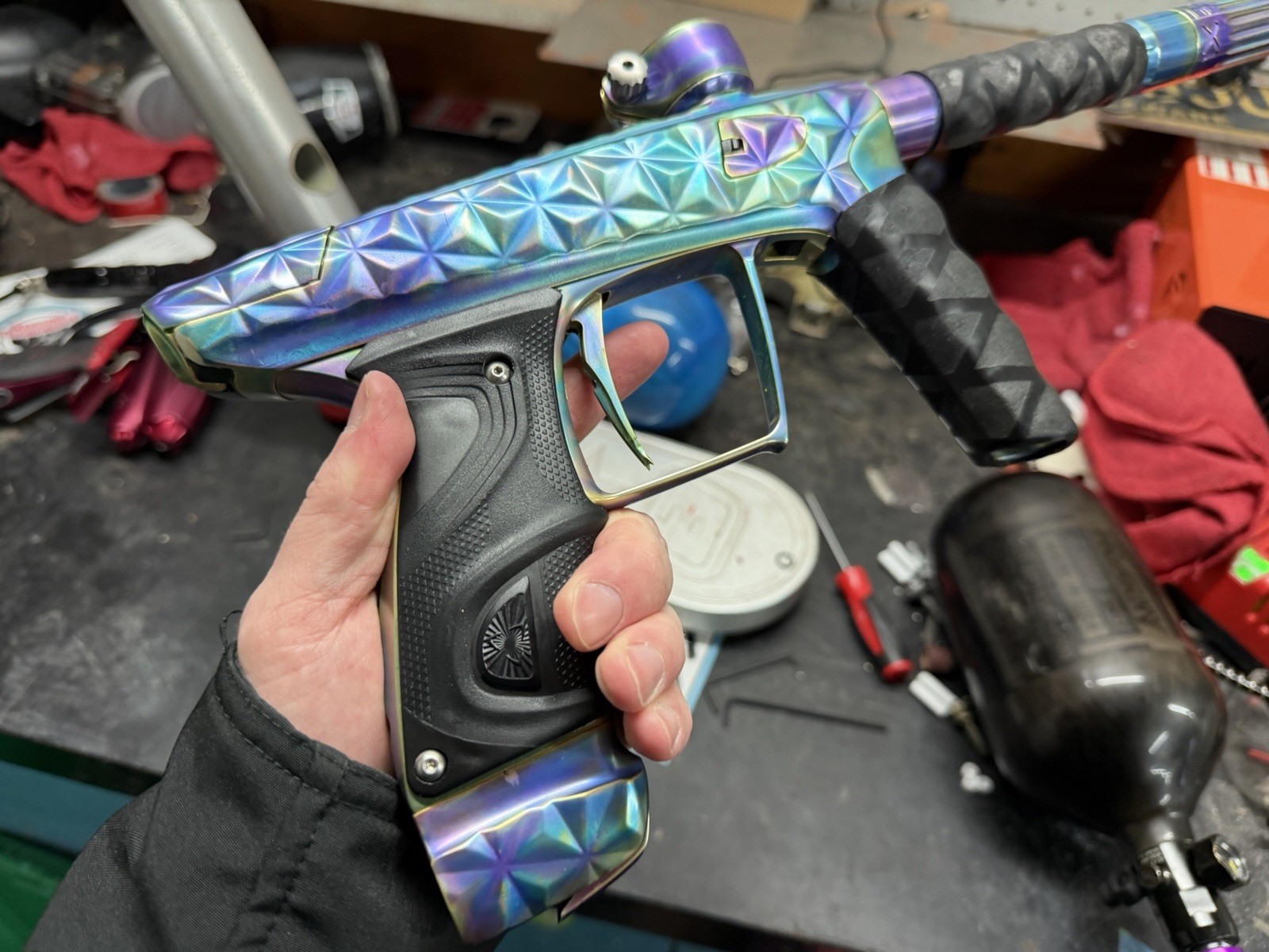 Used Adrenaline TM40 Paintball Marker w/ Mech Frame + Case And Accessories