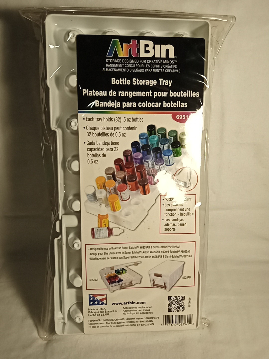 Art Bin Bottle Storage Tray New