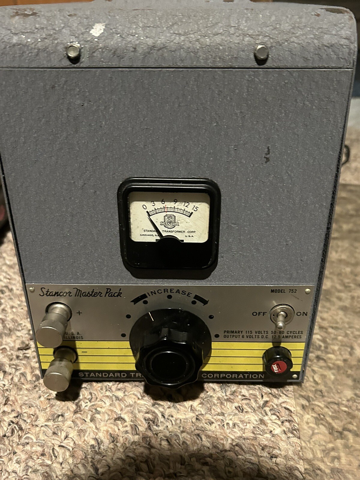 Vintage Stancor Transformer Model 752 Master Pack Standard 6 VDC 12.5 VIDEO READ