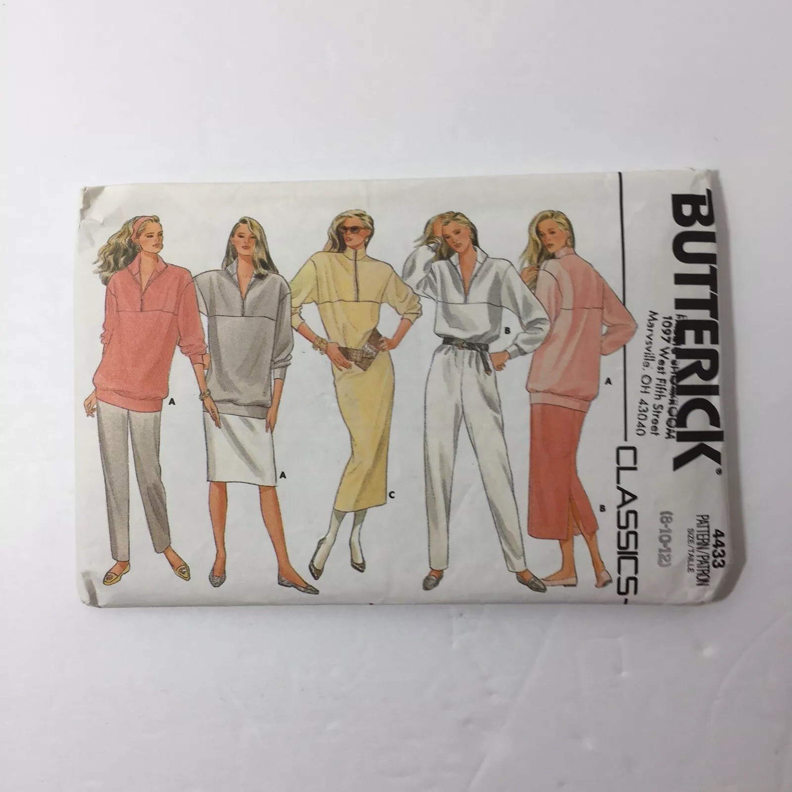 Butterick 4433 Size 8 10 12 Misses Dress Top Skirt Pants