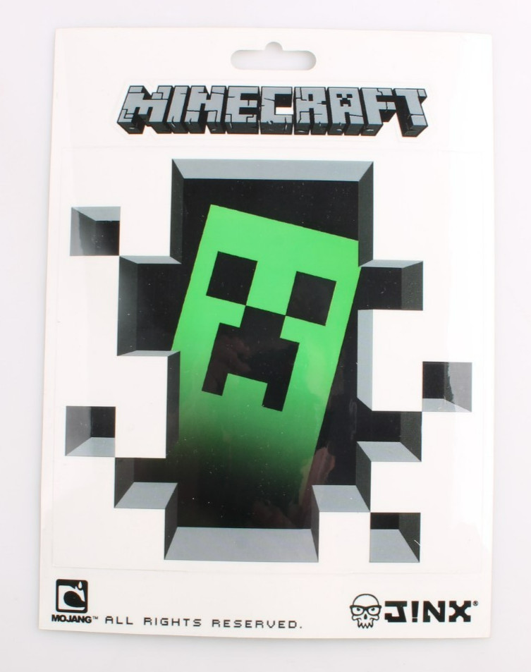 Minecraft Creeper Peeking Inside Bumper Sticker (Black) JINX NEW