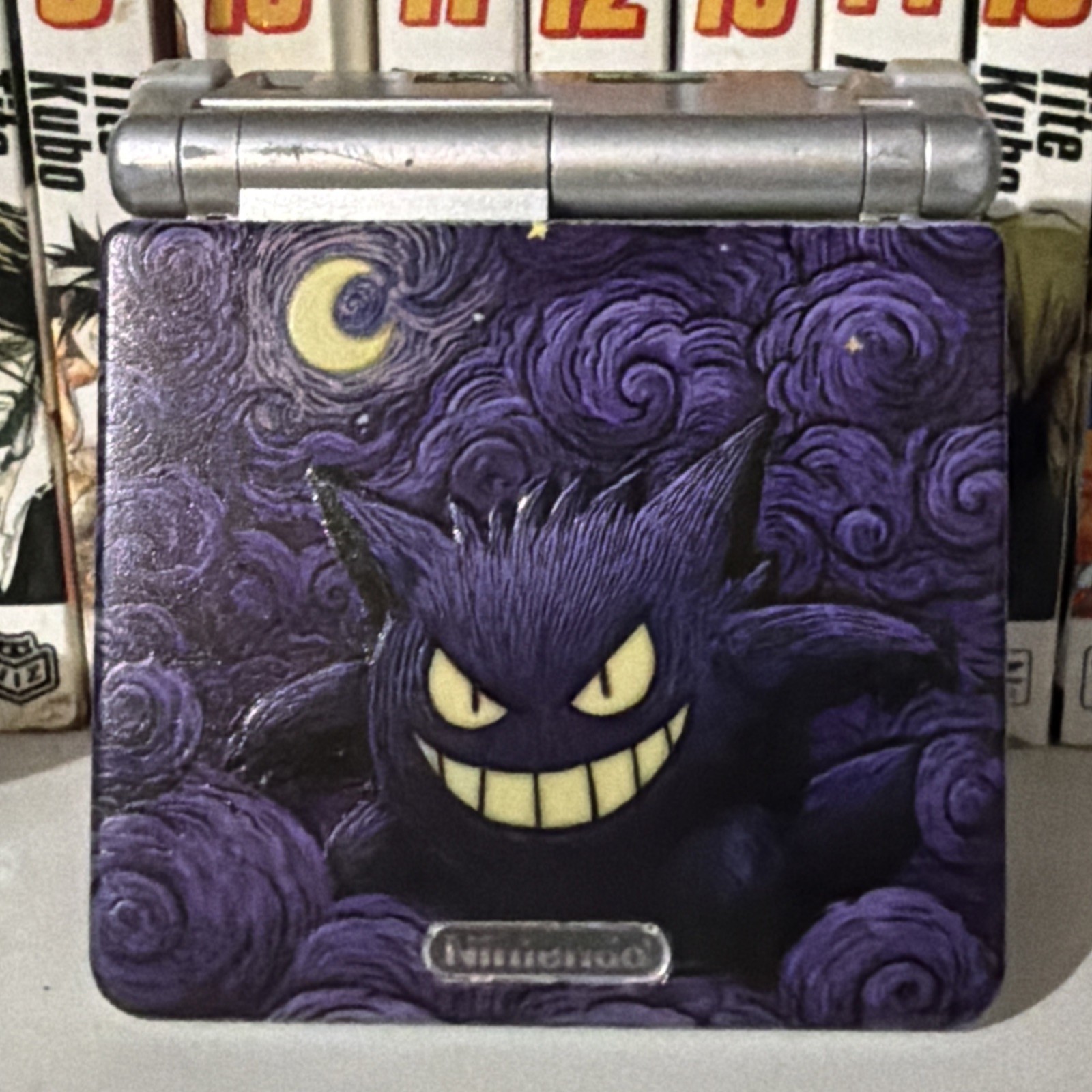 Nintendo Game Boy Advance SP Console AGS-001 Tested Working Custom Gengar Art
