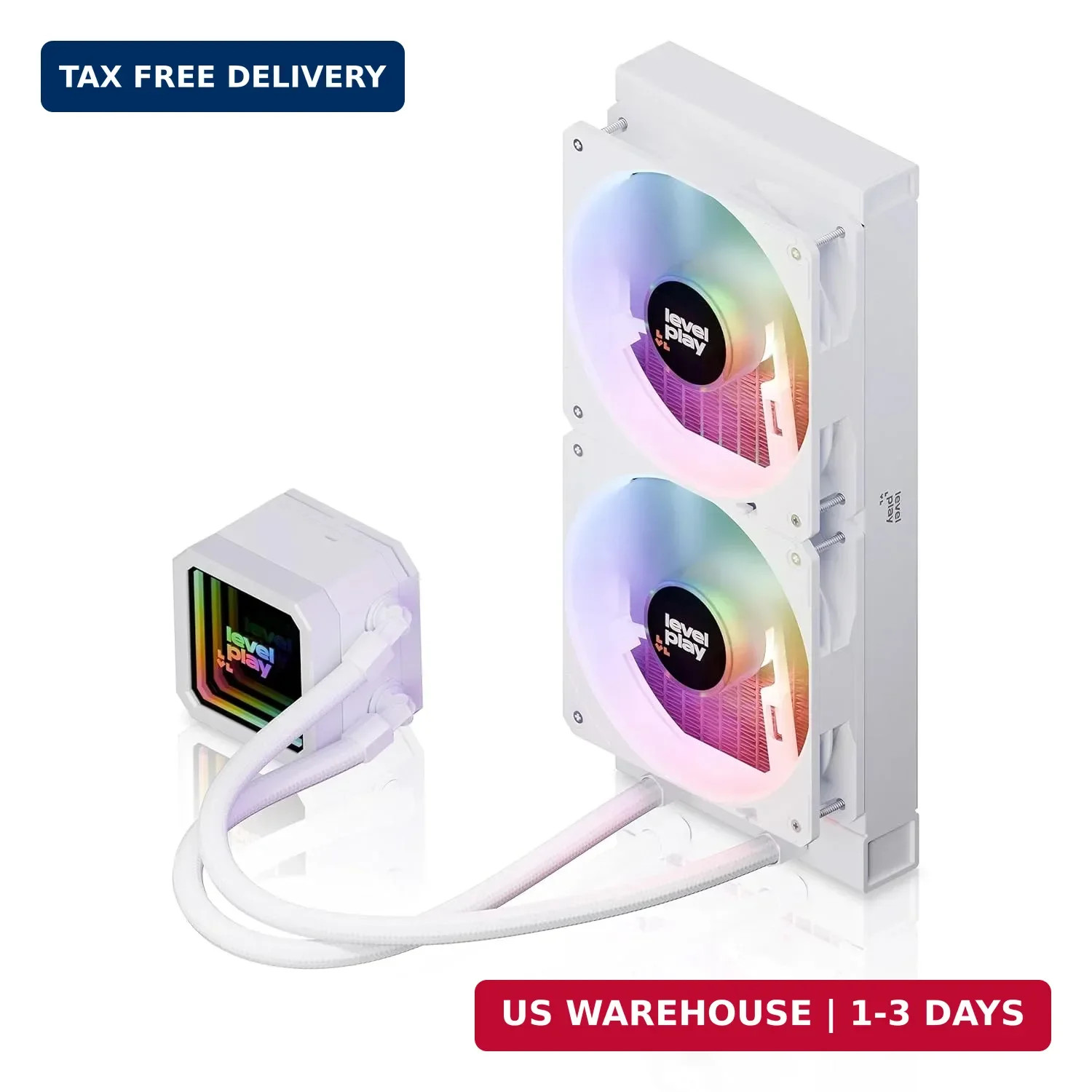 Levelplay Combat CL240 AIO Liquid Cooler - TDP 280W, ARGB Infinity Mirror Pump,