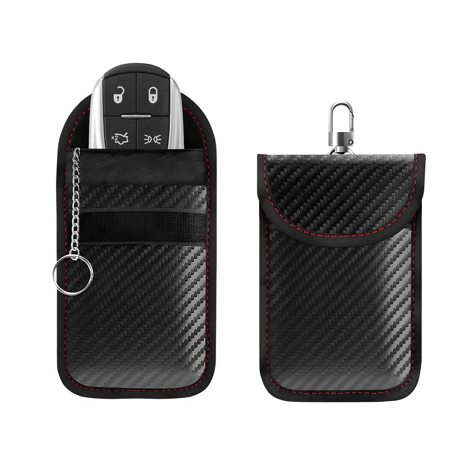 Rdxcv Faraday Pouch for Car Keys, Carbon Fiber RFID/WiFi/GPS Signal Small