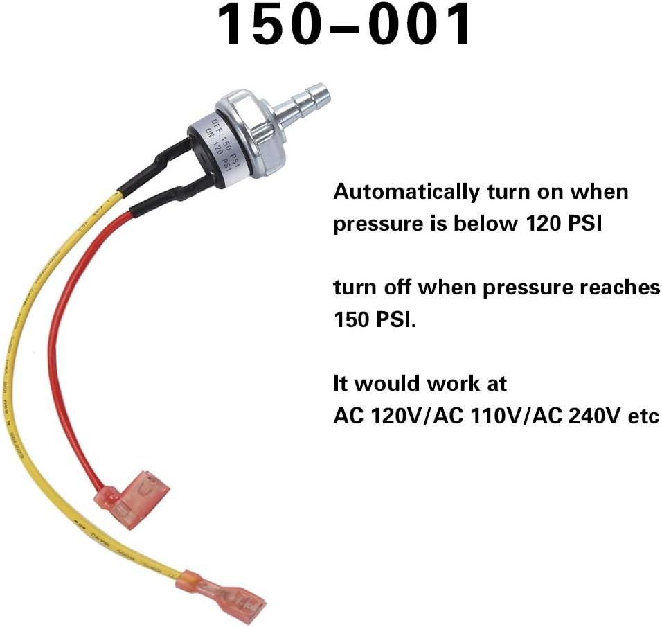Air Pressure Switch 150 PSI 120 ['silver']