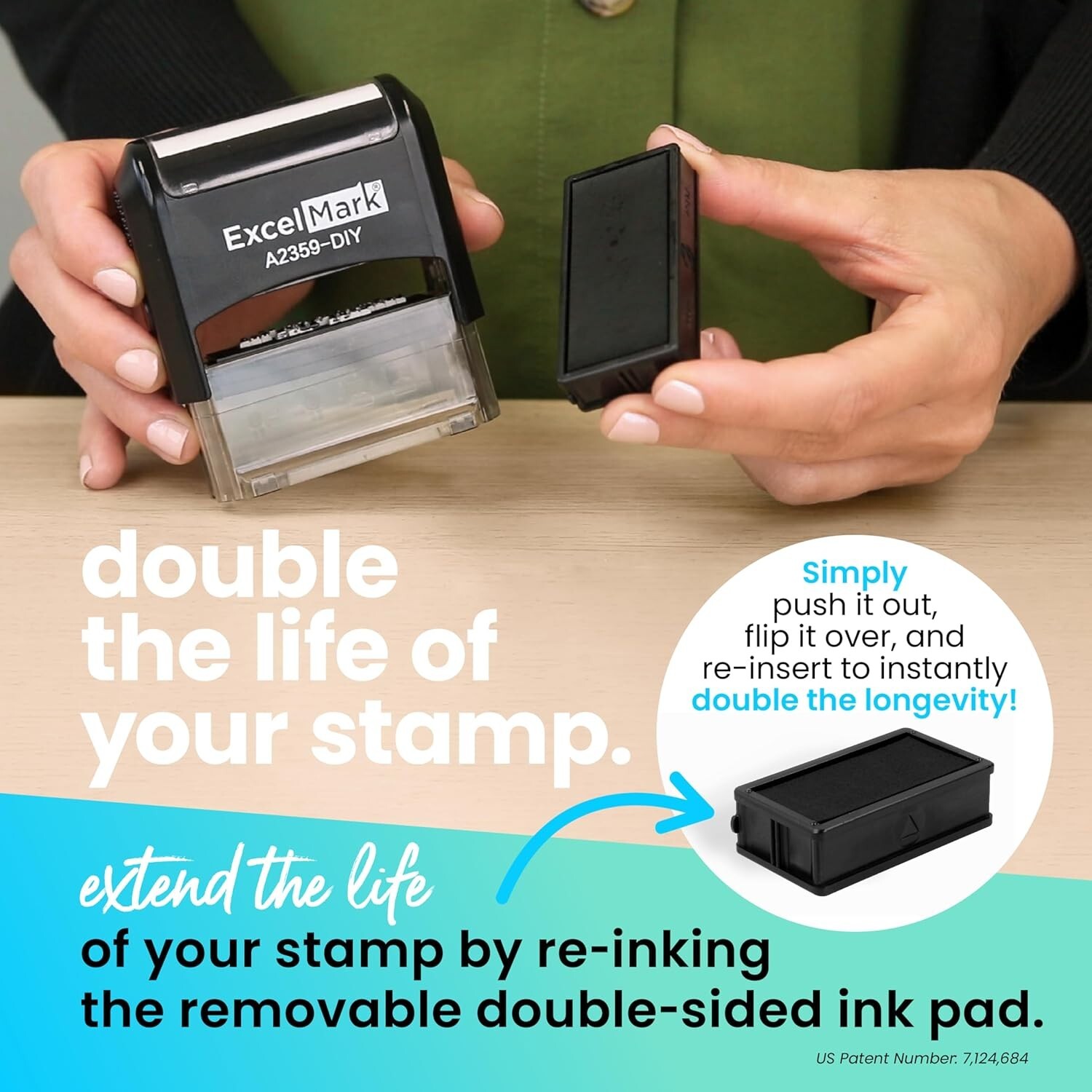 Complete DIY Custom Self-Inking Rubber Stamp Kit with Extra Letters & Tweezers