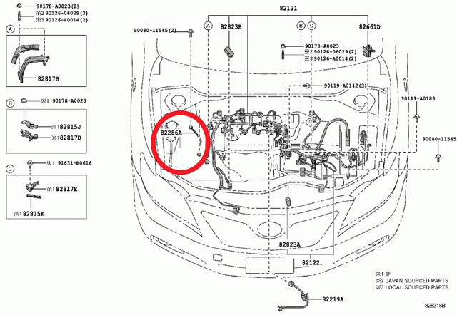 Genuine Toyota Camry Ground Earth No.2 Wire Engine To Chassis 82286-06010