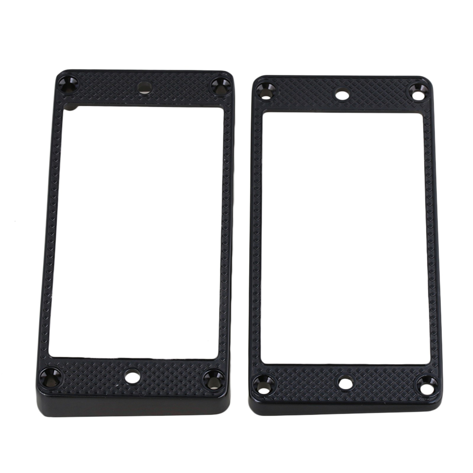 2Pieces Metal Black Guitar Curved Pickup Mounting Rings
