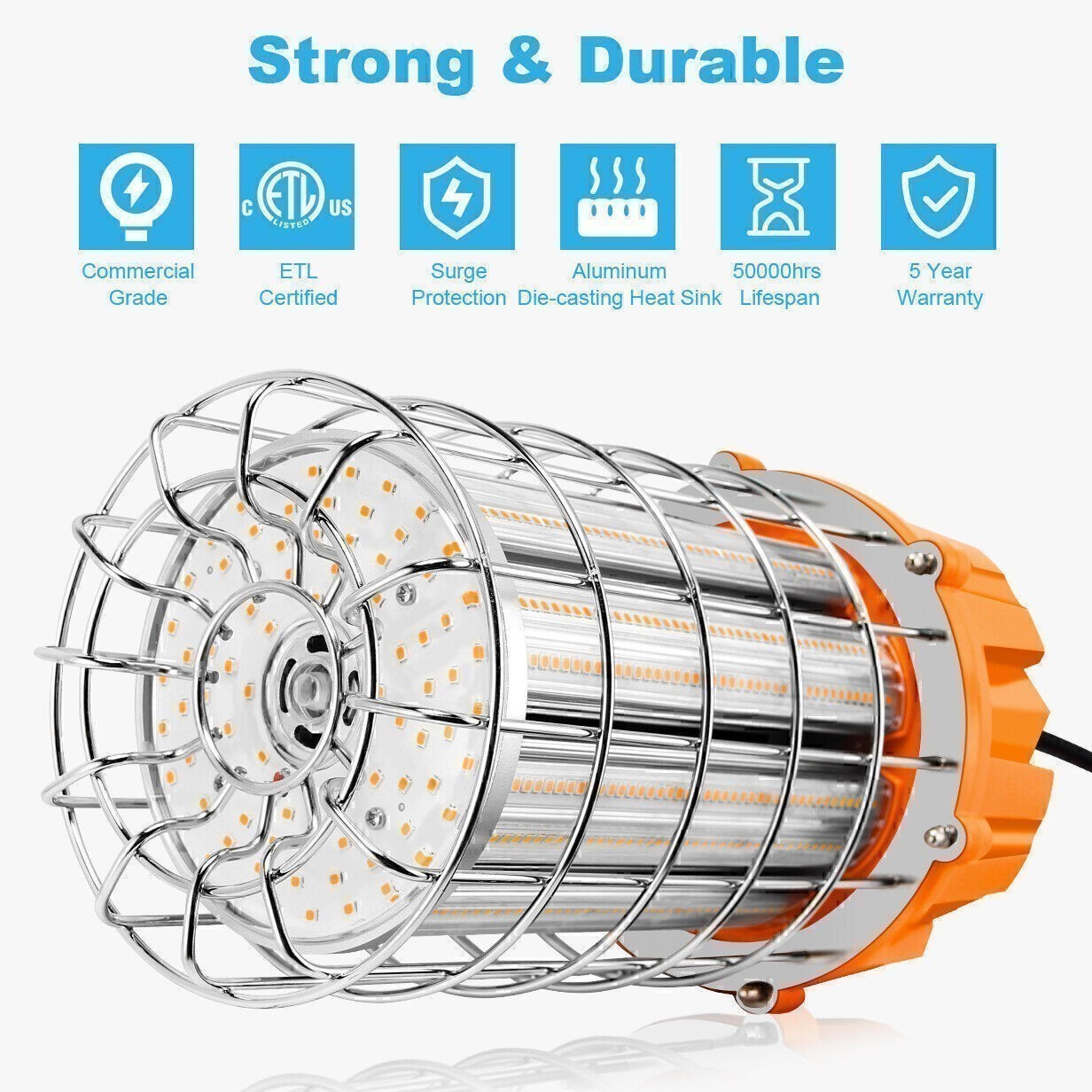 100W LED Temporary Work Light Industrial Constructions Workshop Lamp Plug-n-Play