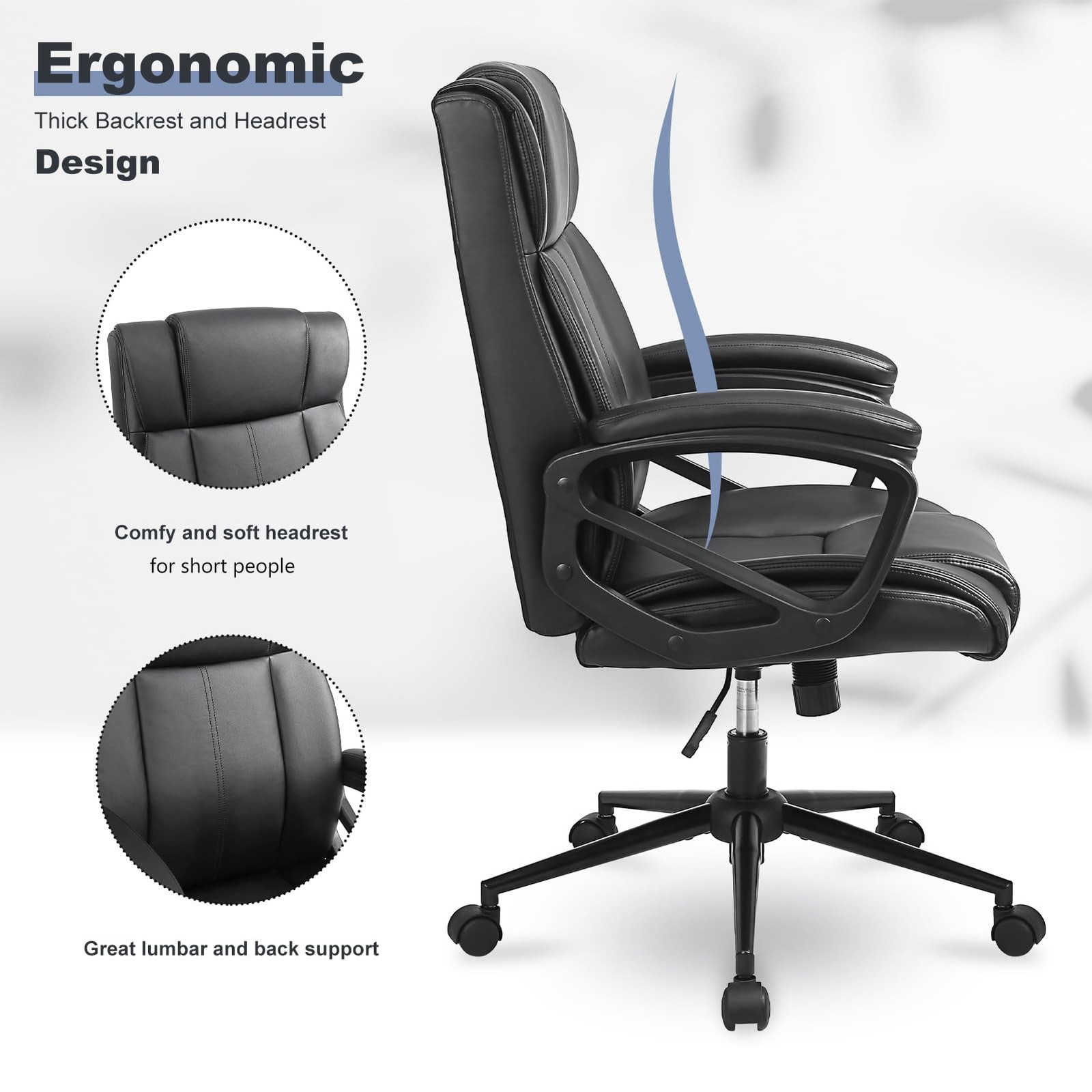Executive Office Chair with Thicken Armrest, Ergonomic Home Office Desk Chair...