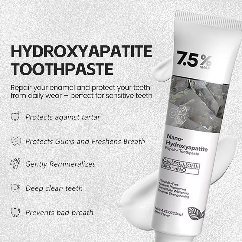 7.5% Hap Nano-Hydroxyapatite Toothpaste Remove Deep Clean 2 PACK