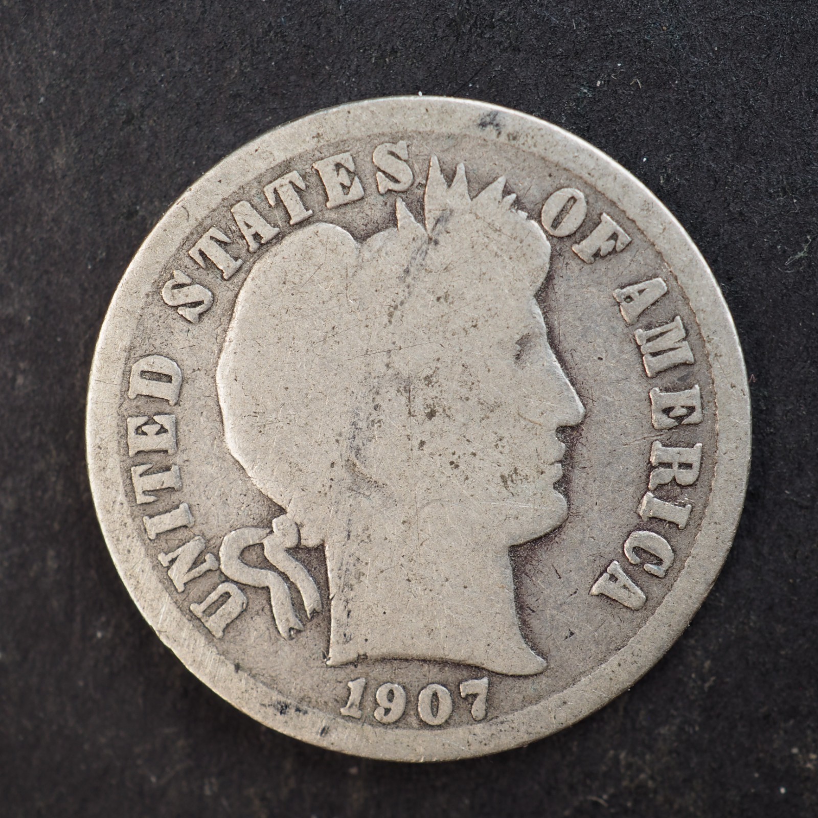 1907 *O* BARBER SILVER DIME ***NICE COIN!*** - FREE SHIPPING! C4420
