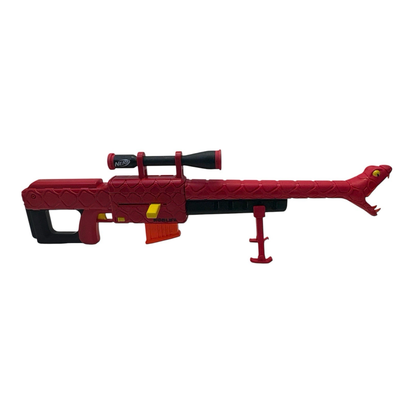 Used NERF Roblox Red Snake Dart Blaster w/ Scope & 1 Clip