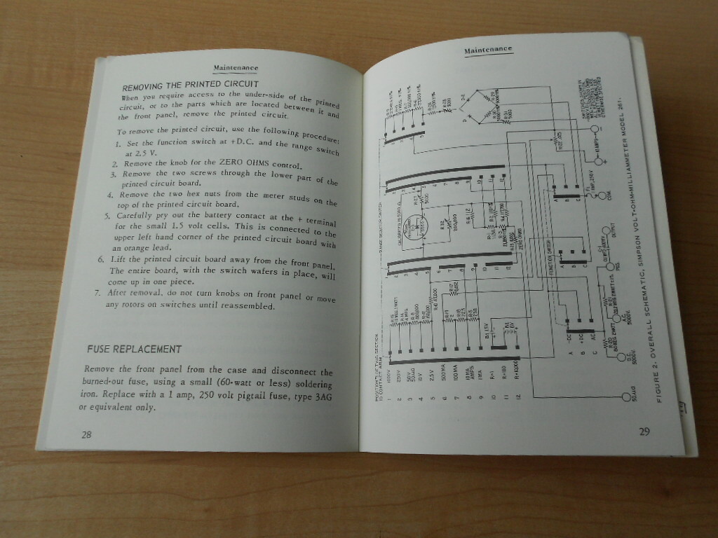 1963 Simpson 261 Volt-Ohm-Millammeter Operators Manual Original
