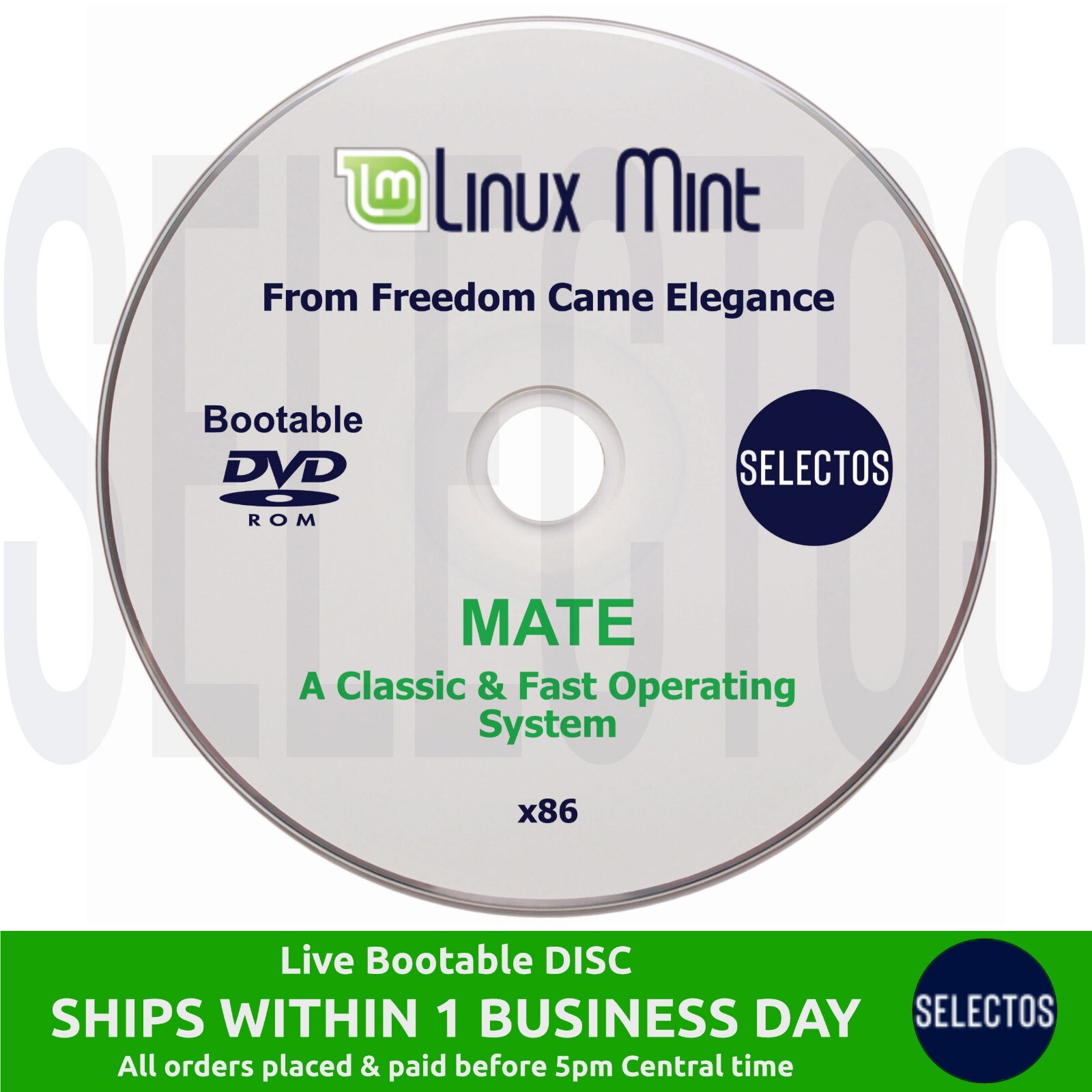 Linux Mint 19.3 Tricia MATE Edition Live CD Bootable DISC for Old 32bit Computer