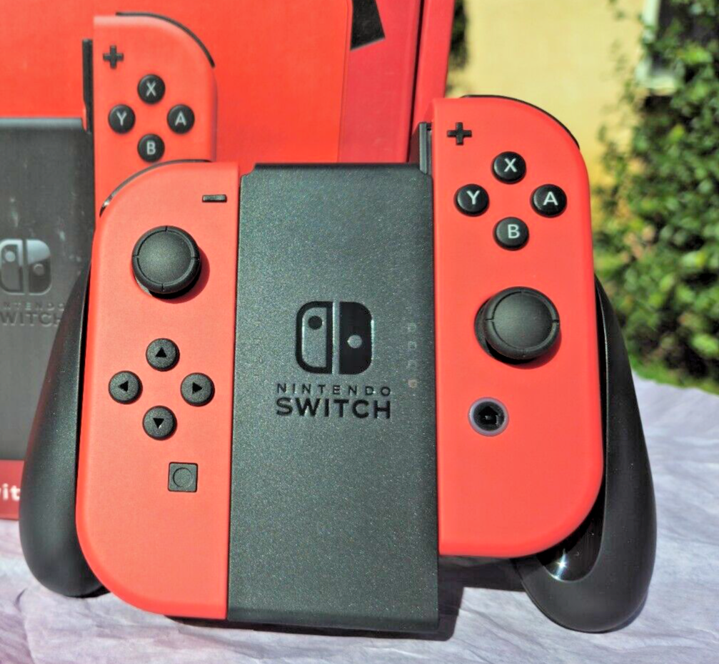 🎮 Mario Red Joy-Con's ONLY Controller Grip Straps Nintendo Switch OLED GENUINE