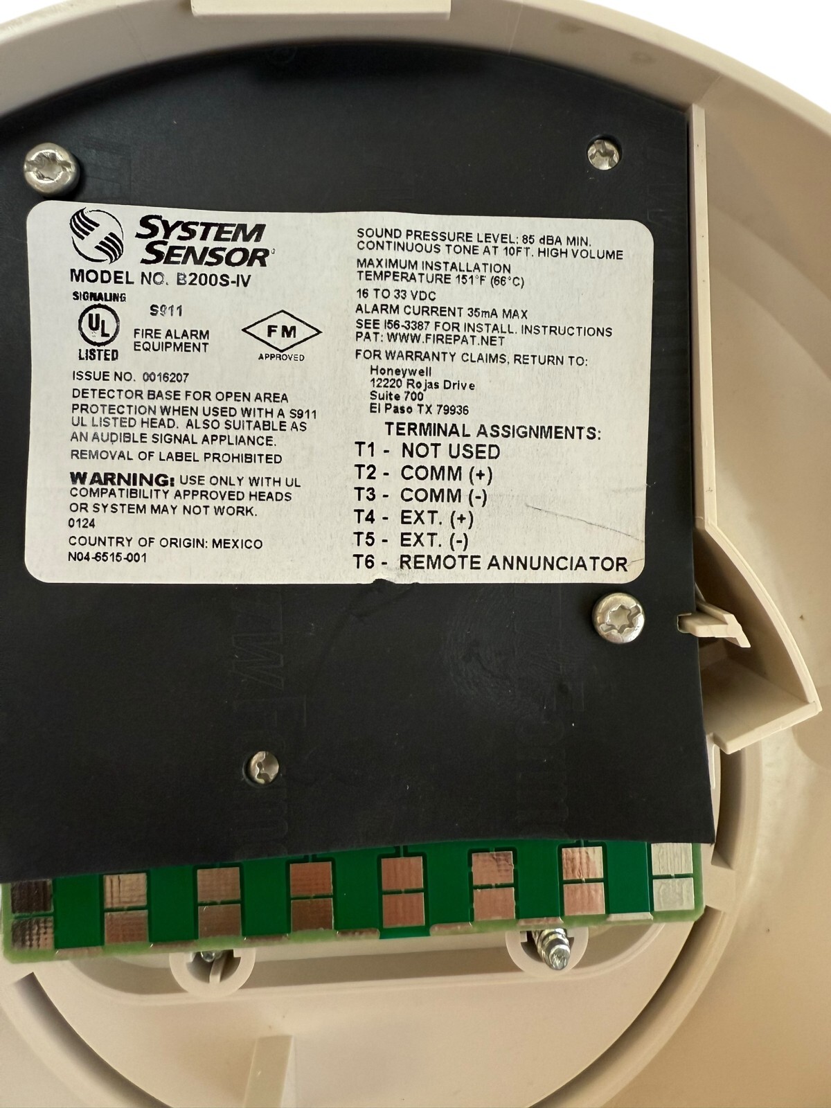 SYSTEM SENSOR B200S-IV SOUNDER BASE IVORY