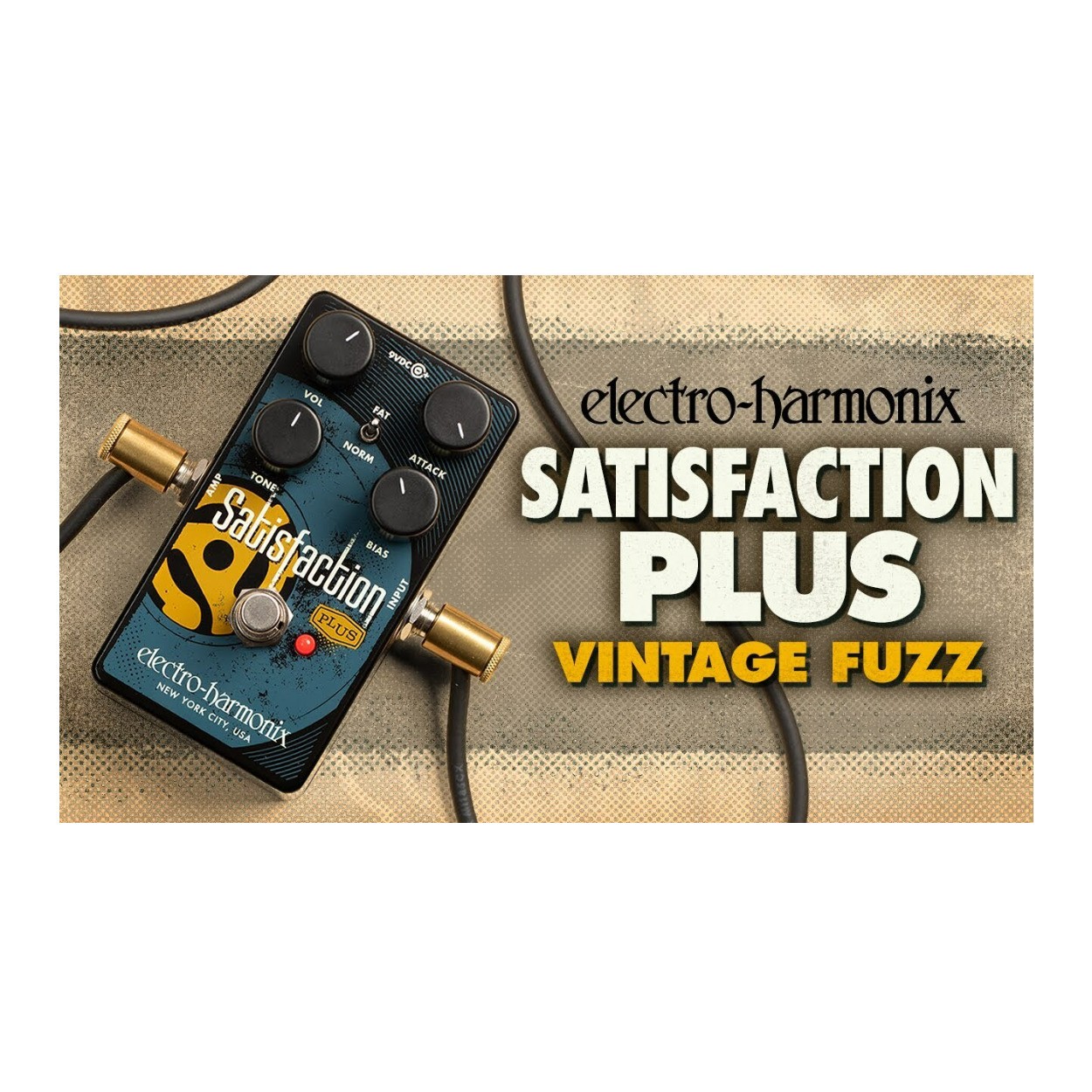Electro Harmonix Satisfaction Plus Fuzz True Bypass Electric Guitar Analog Pedal