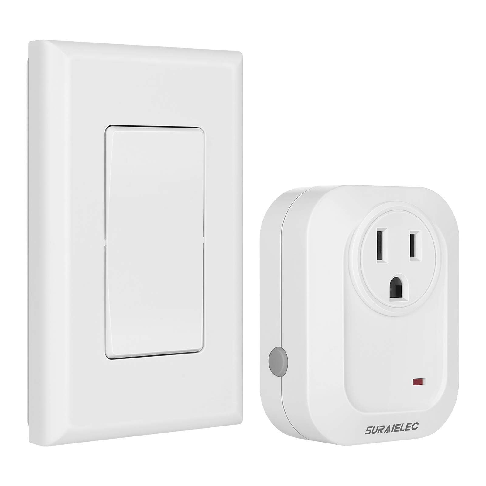 No Wiring Light Switch, Remote Control Outlet, 100ft RF, White