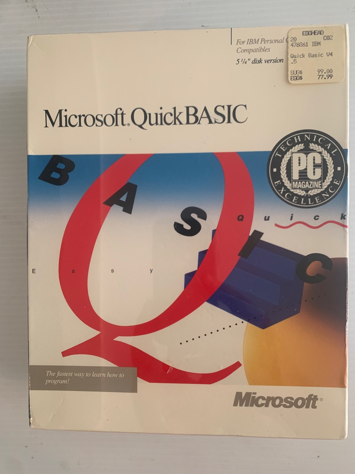 Vintage 1988 Microsoft QuickBasic, for version 4.5, Complete In Sealed Box