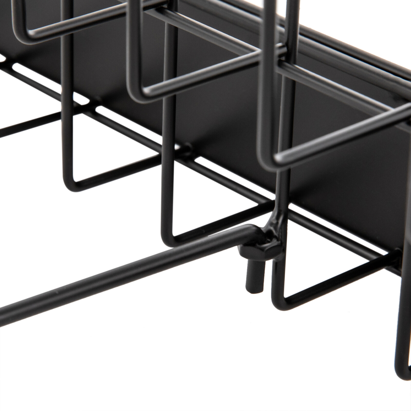 6-Tier Black Iron Tabletop Book & Magazine Rack Foldable Display Stand