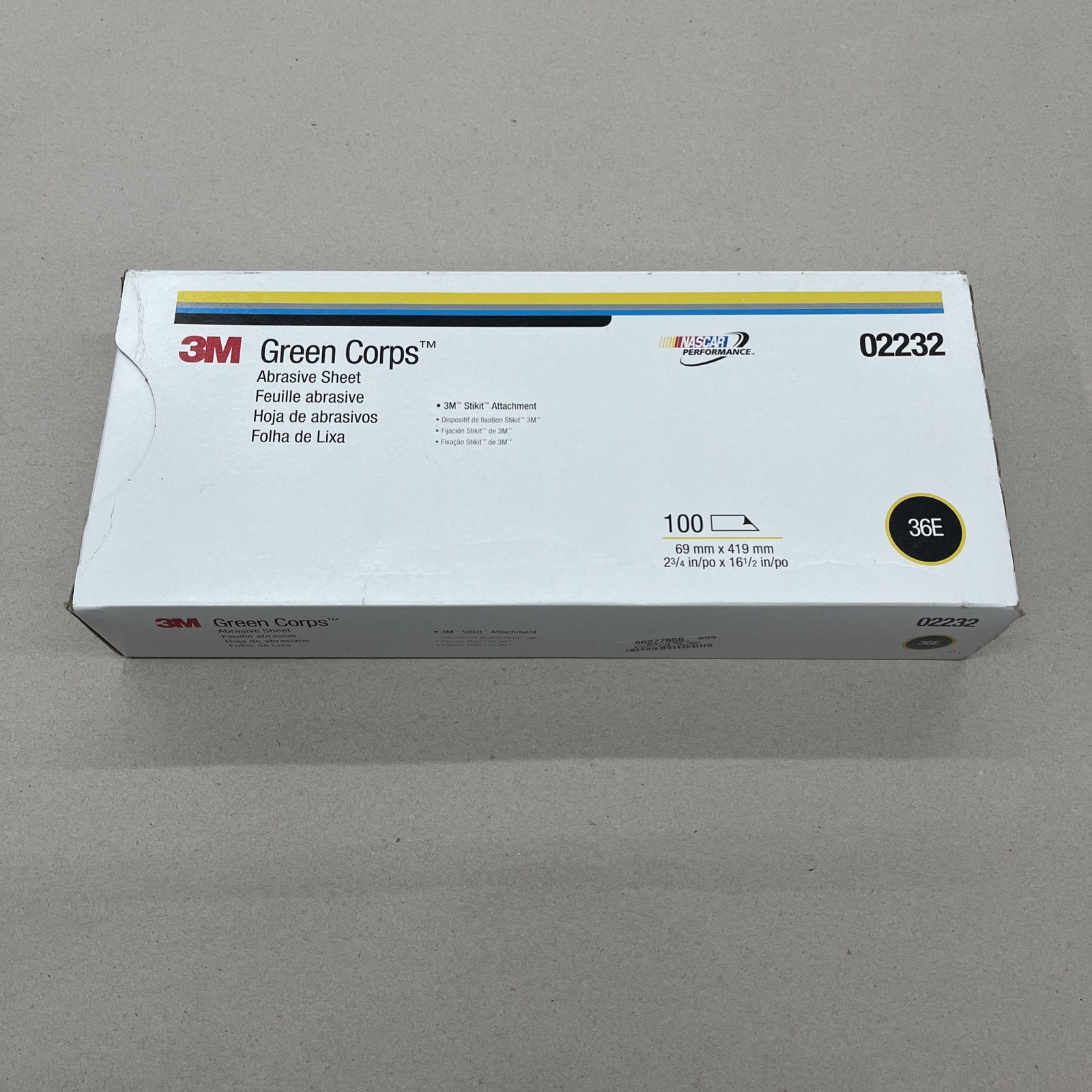 3M Green Corps File Sheets, 2-3/4 in x 16-1/2 in, 36 Grit Green 100 sheets #0723