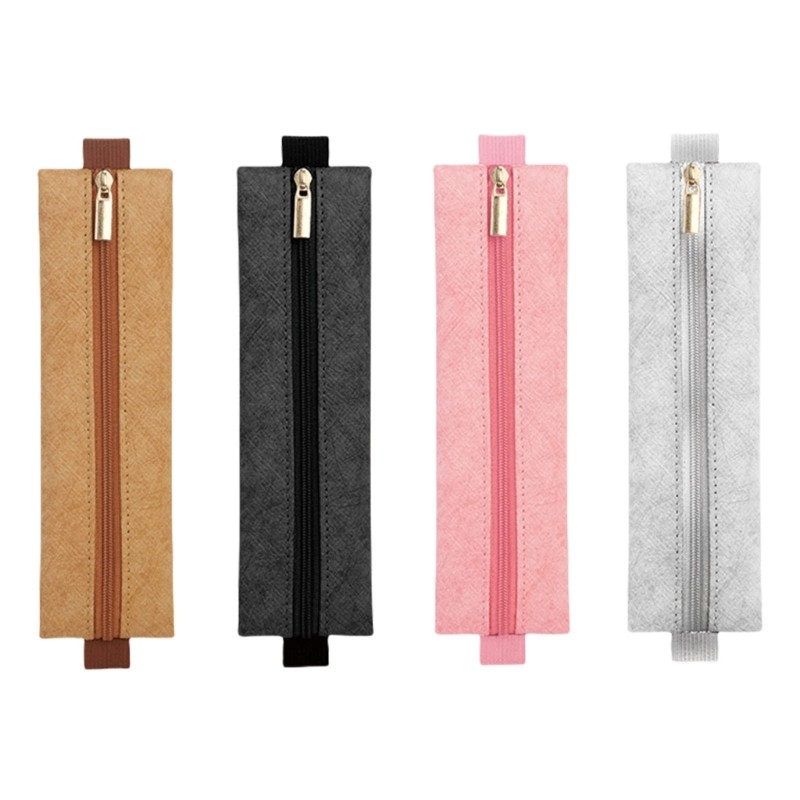 Pencil Box Journal Pencil Bag PU Leather Pen Case Elastic Pencil Case Pen Bag