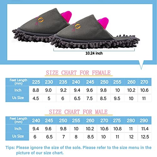 Cartoon Dog Mop Slippers Microfiber Clean Dusting Slippers Dark Gray