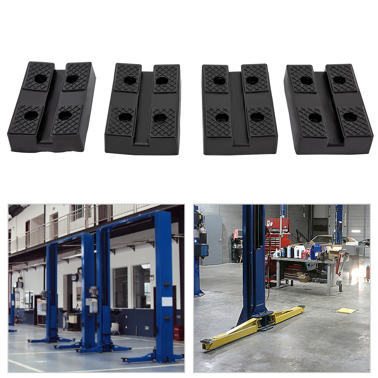 Auto Lift Car Truck Hoist Lift Pad 4*Four-hole Rectangular Lift Rubber Mat