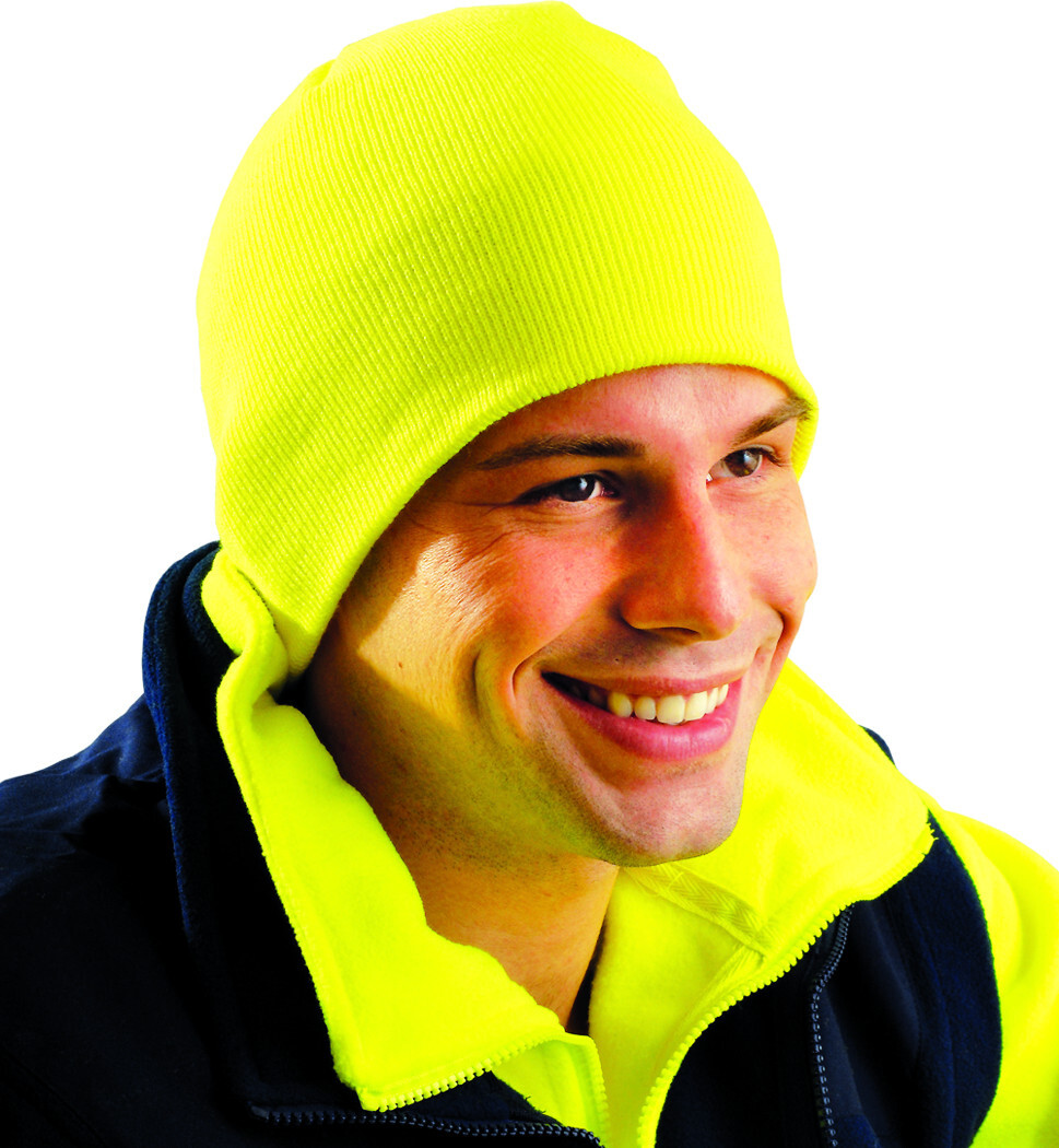 2 PACK OCCUNOMIX HI VIZ YELLOW INSULATED BEANIE - 3M THINSULATE - 1091