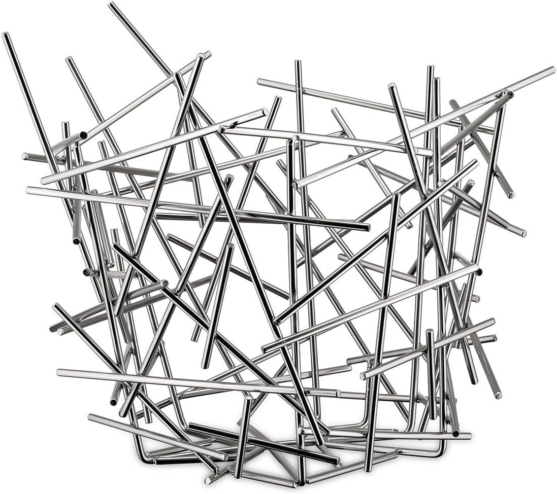 Alessi FC03 Blow Up Silver Citrus Centerpiece Basket Stainless Steel Abstract