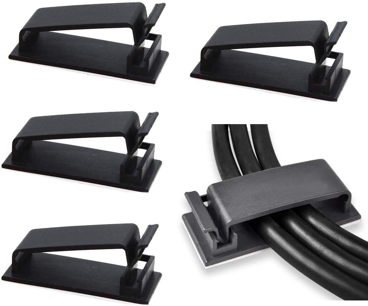 50Pcs Self Adhesive Cable Management Clips, Cable Organizers Wire Clips Cord Hol