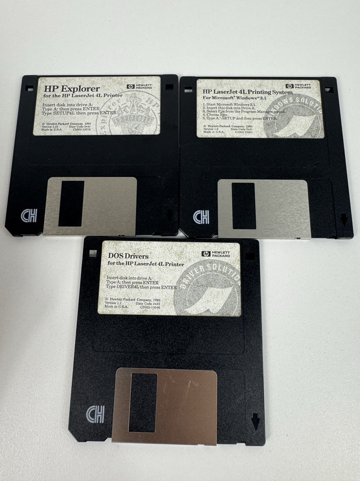 HP LaserJet 4L Printer Driver Software Floppy Disk Lot DOS Windows 3.1 Explorer