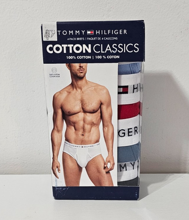 Tommy Hilfiger Cotton Classics Brief 4-Pack - Stone - Men's Size M - 09TF001