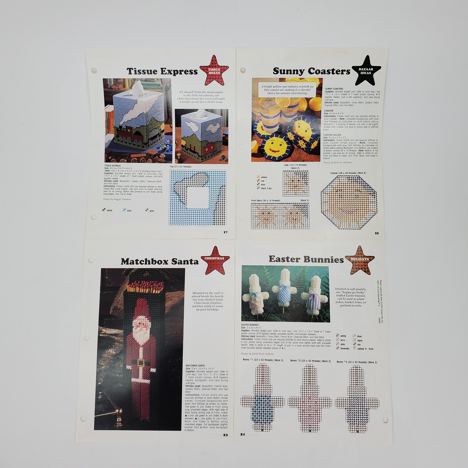 Plastic Canvas All Stars 1995 Leisure Arts 6 Patterns from Patternpak 8