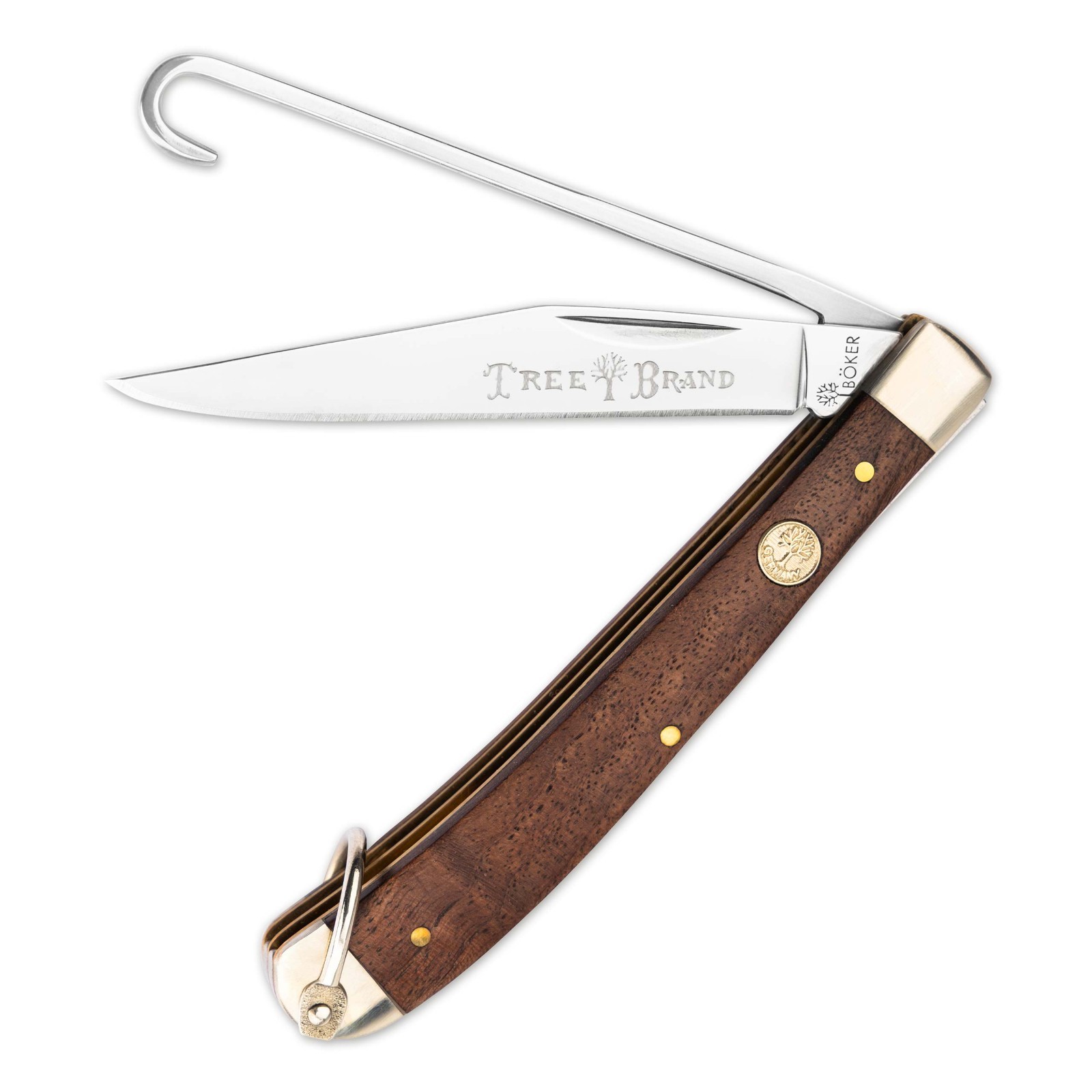 Boker Tree Brand Bird Knife 3.25" Folding Pocket Knife Gut Hook D2 Walnut 110809