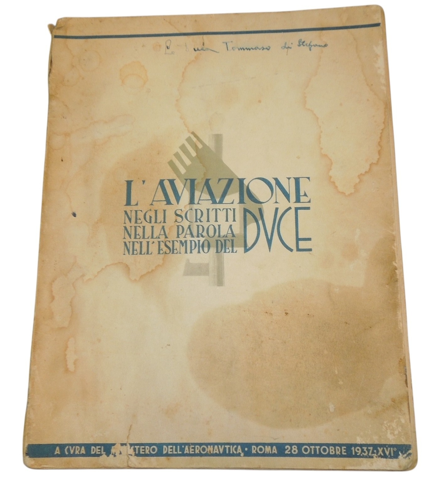 Original 1937 WWII Italy Aviation Aeronautic Military Book