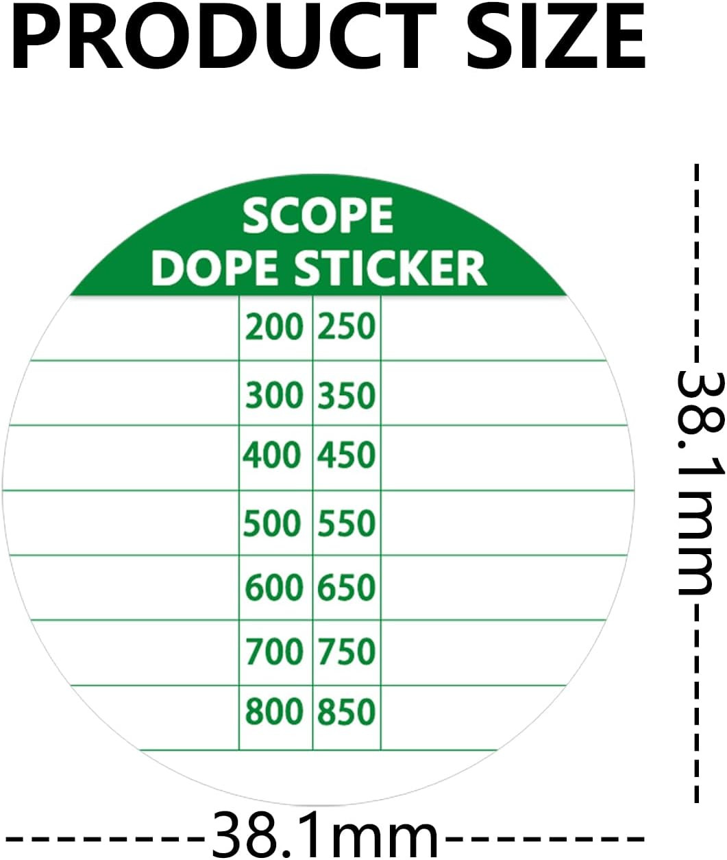 100 Pcs Scope DOPE Sticker Pack,1.5 Inch Writable Removable Self Adhesive