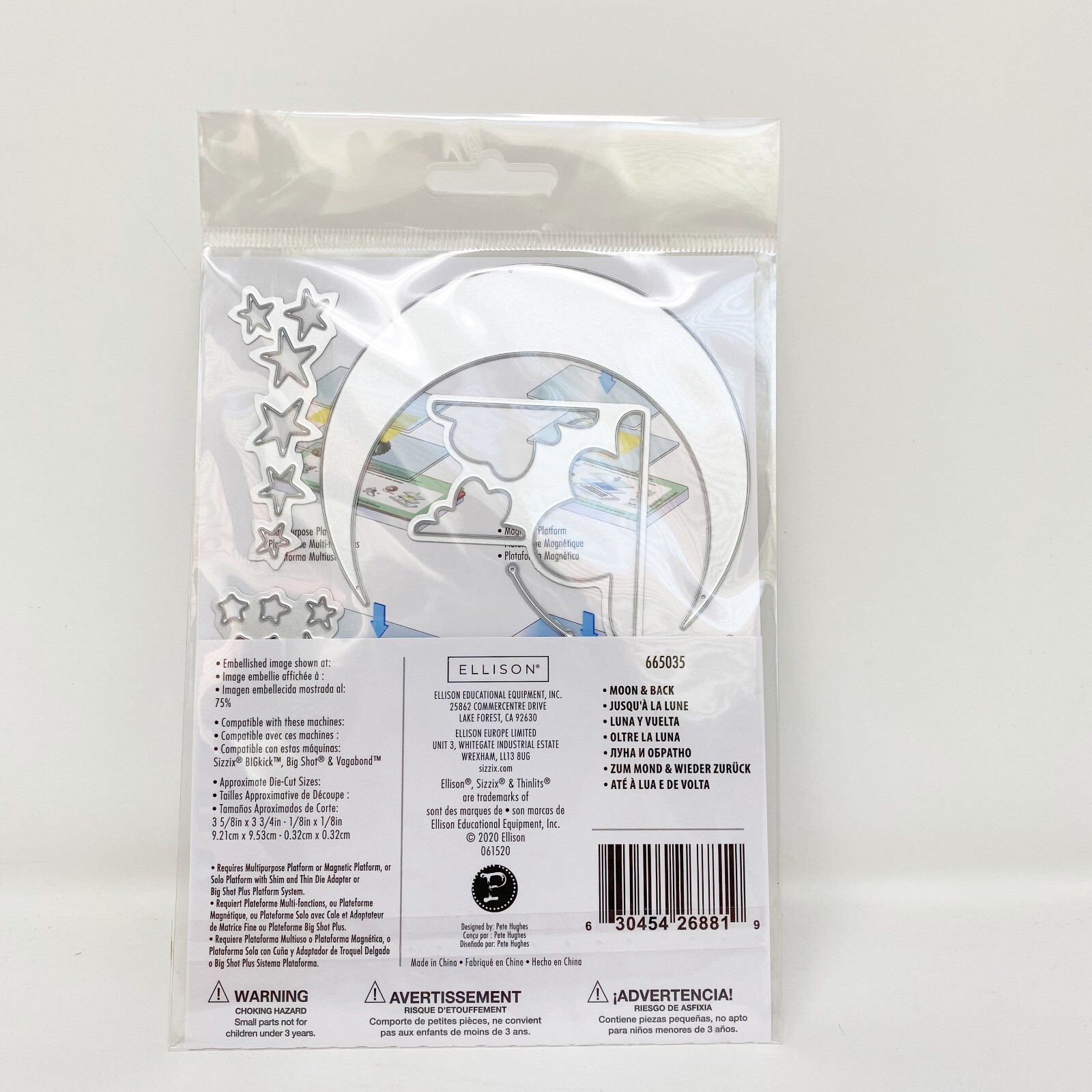 Sizzix Thinlits Moon & Back by Pete Hughes Cutting Dies Craft Bundle 665035 NEW