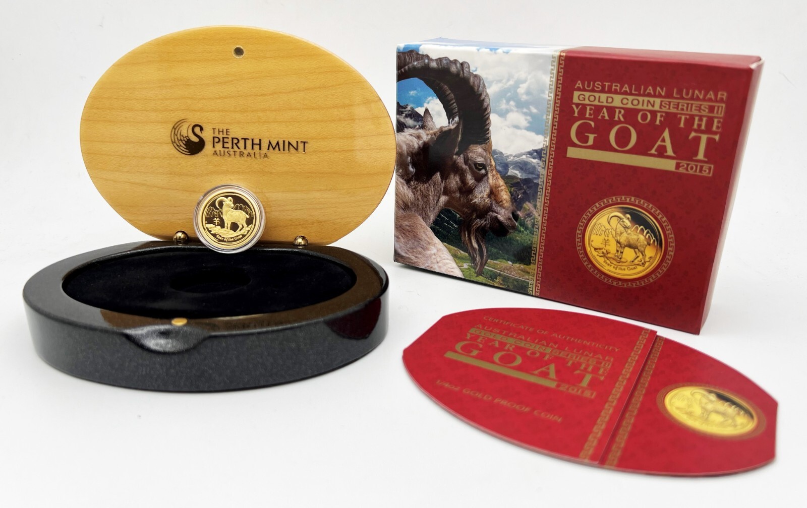 Australia 2015 25$ YEAR OF THE GOAT Lunar Series II  1/4 oz Gold Proof Coin