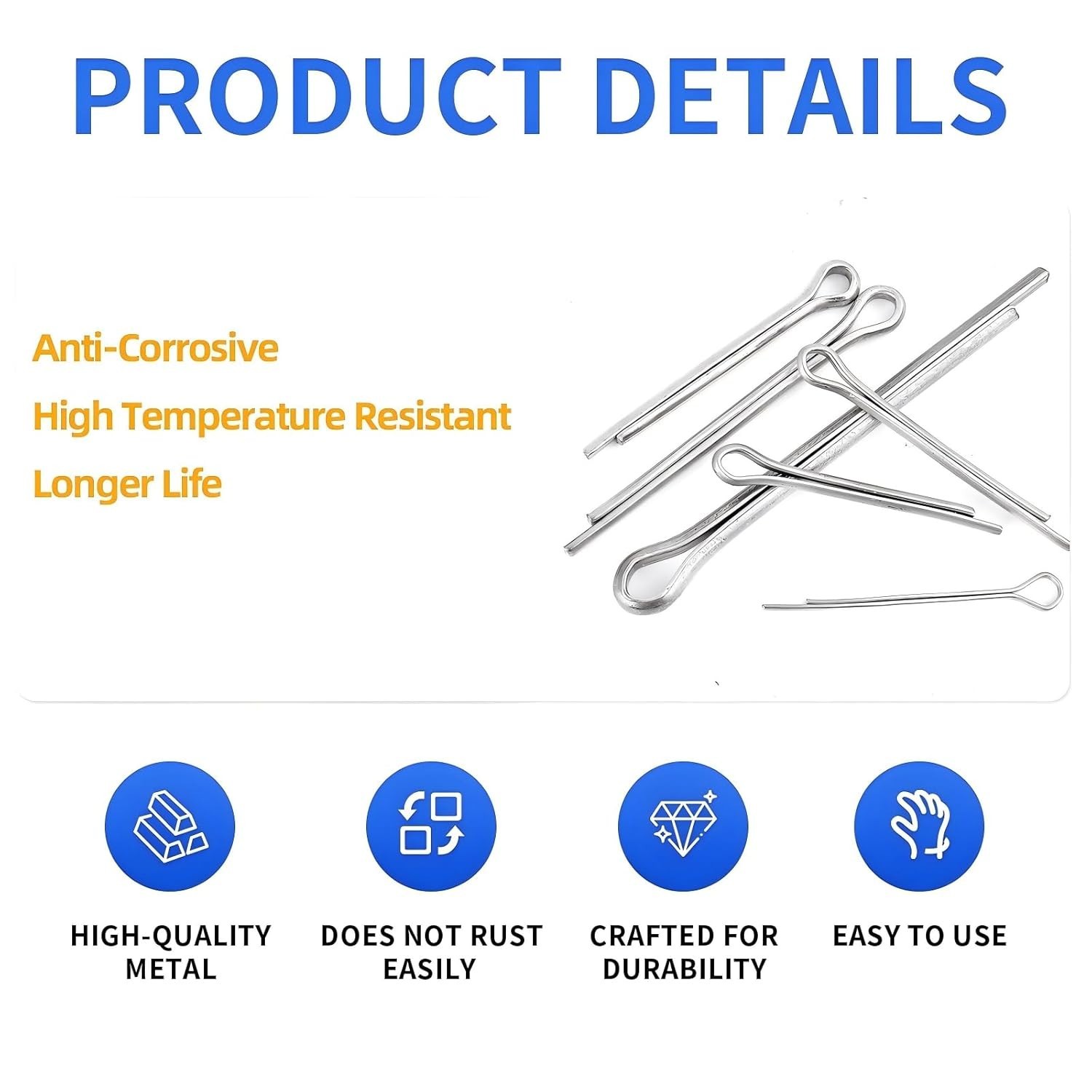 Versatile 180-Piece Cotter Pins in 7 Sizes - Essential for Engine & Towing Needs