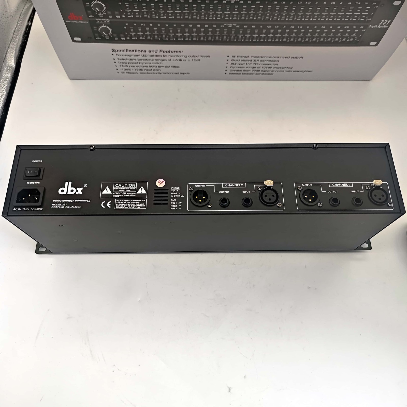 dbx 231 Dual Channel 31-Band Graphic Equalizer Rackmount Pro Audio EQ - TESTED