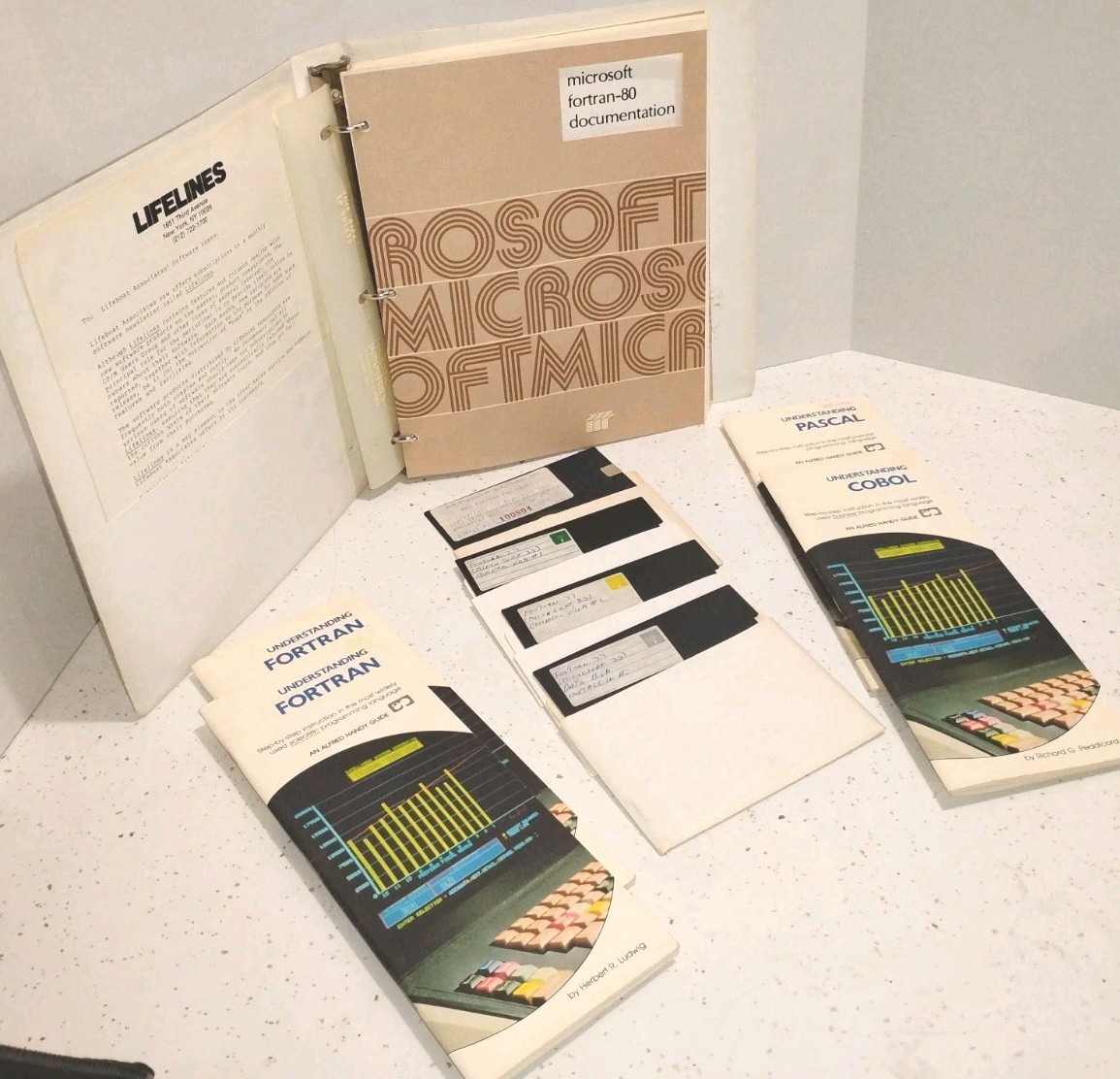 Microsoft FORTRAN-80 Full Manual Set+ 5.25” Disks Lifeboat CP/M- 1981 Guides VTG