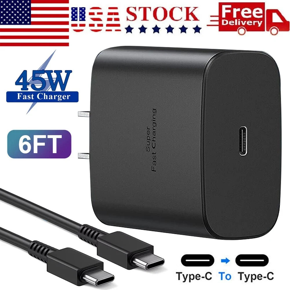 Original Samsung Galaxy 45W USB-C Super Fast Charging Wall Charger + 6ft Cable