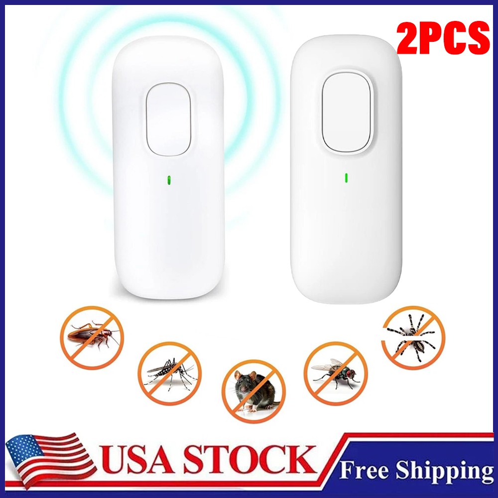 New Pest Defence Ultrasonic Pest Repeller, Ultrasonic Pest Repeller Plug USA 2PC