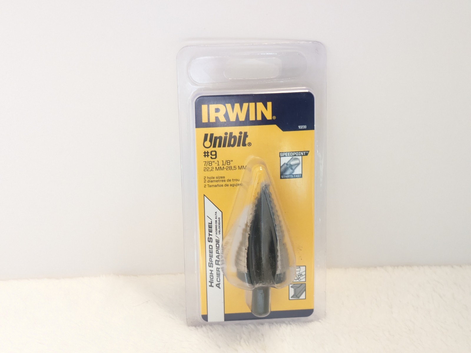 Irwin Tools Unibit #9 7/8-Inch To 1-1/8-Inch Step-Drill Bit, 1/2-Inch Shank NIP